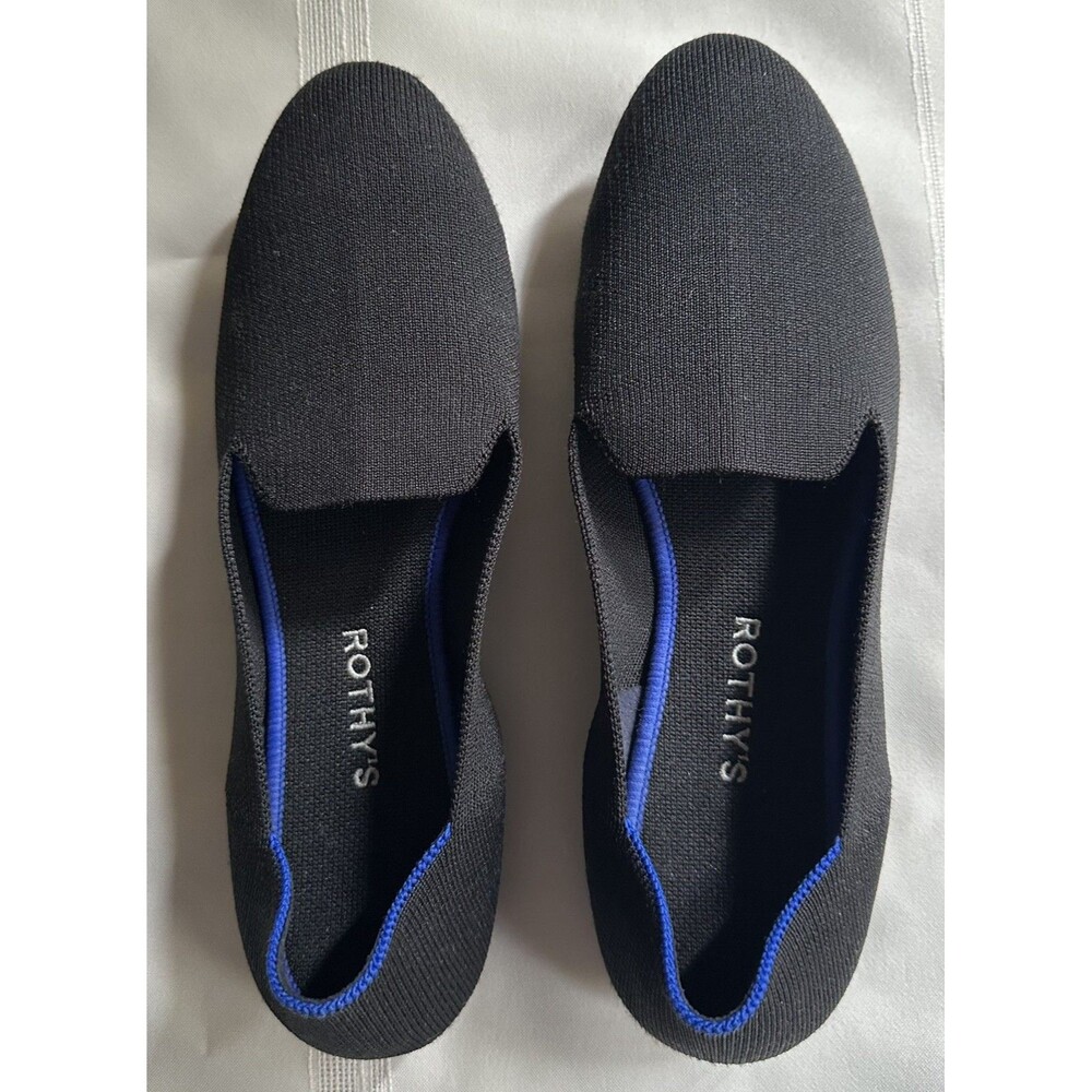 Rothy's  The Loafer Black Round Toe Knit Ballet Flats Women's Size W12/EU 43